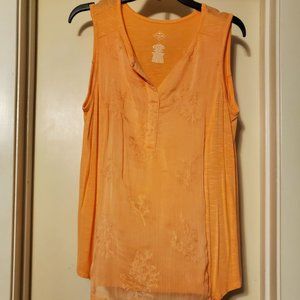 St John's Bay Mustard Orange Sleeveless Blouse